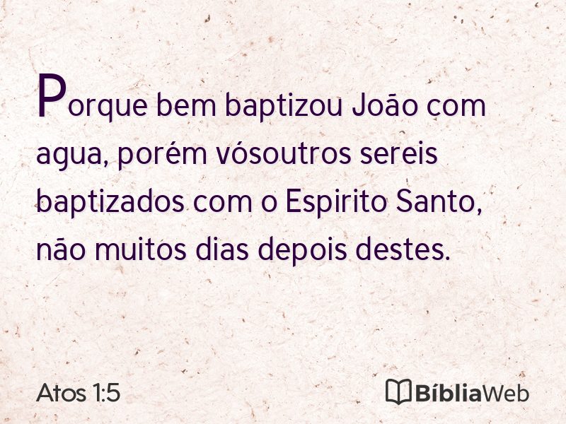 Atos 1:5 em imagem para compartilhar