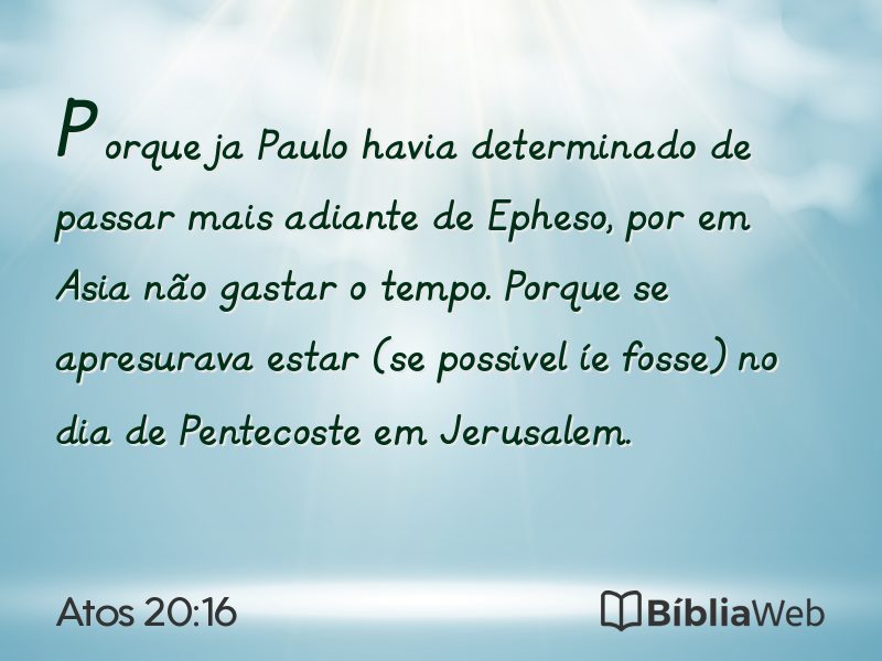 Atos 20:16 em imagem para compartilhar