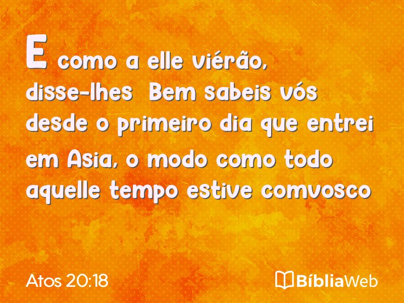 Atos 20:18 em imagem para compartilhar