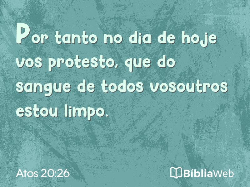 Atos 20:26 em imagem para compartilhar