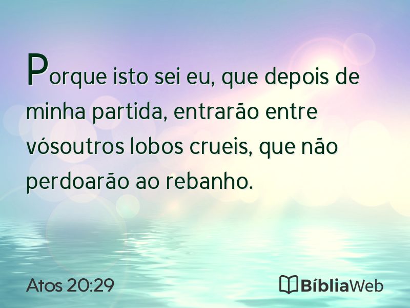 Atos 20:29 em imagem para compartilhar