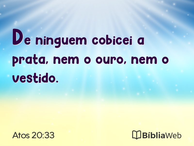 Atos 20:33 em imagem para compartilhar