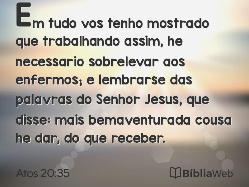 Atos 20:35 em imagem para compartilhar