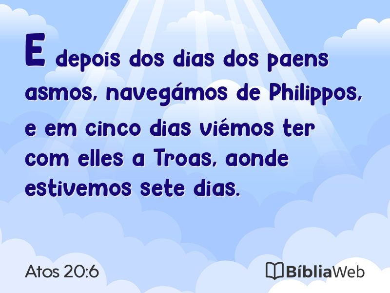 Atos 20:6 em imagem para compartilhar