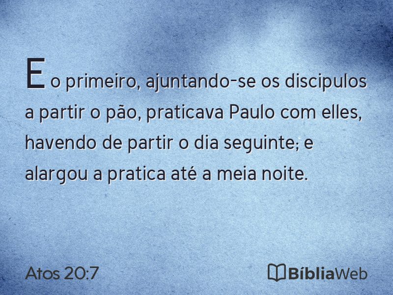 Atos 20:7 em imagem para compartilhar