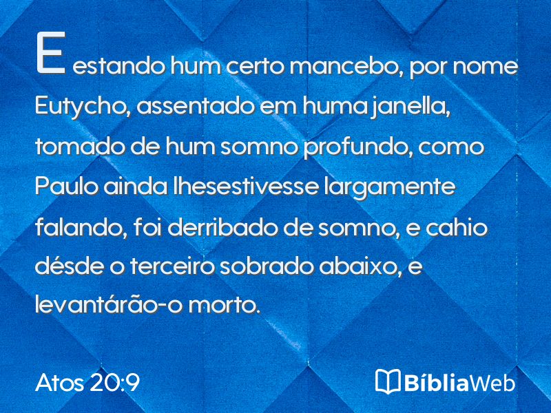 Atos 20:9 em imagem para compartilhar