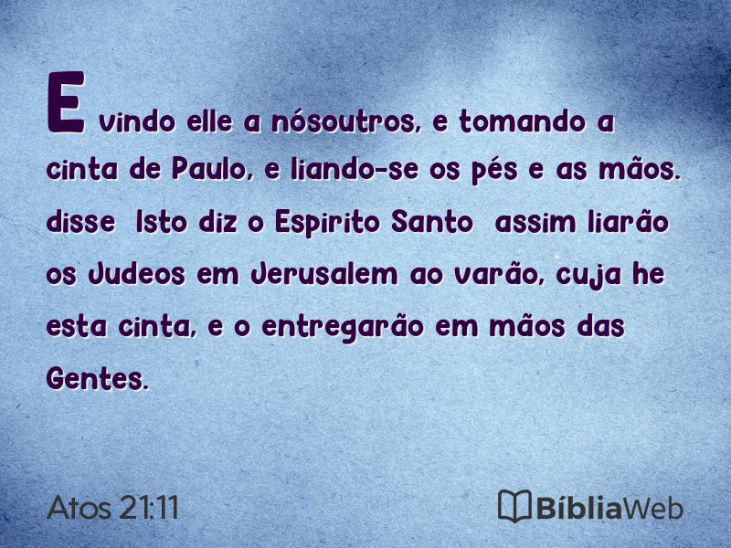 Atos 21:11 em imagem para compartilhar