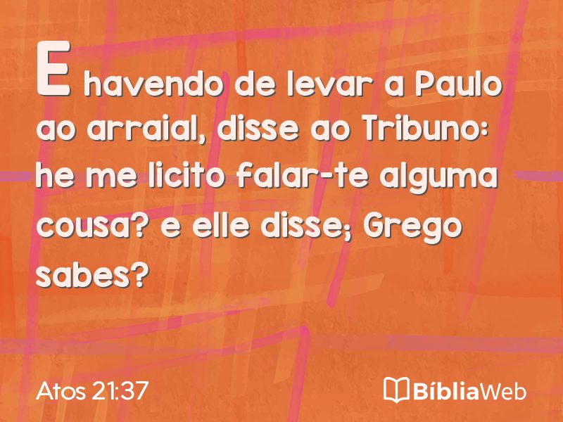 Atos 21:37 em imagem para compartilhar