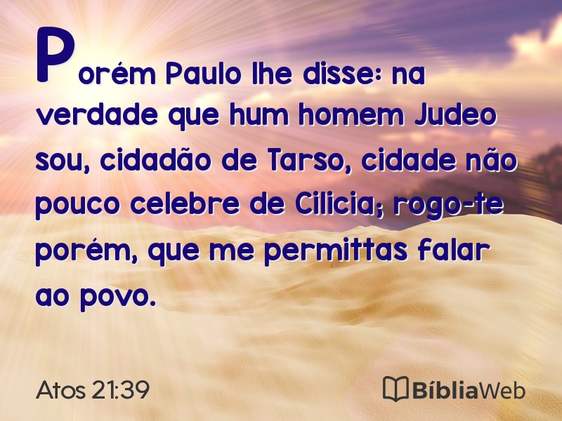 Atos 21:39 em imagem para compartilhar