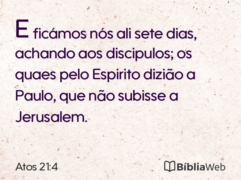 Atos 21:4 em imagem para compartilhar