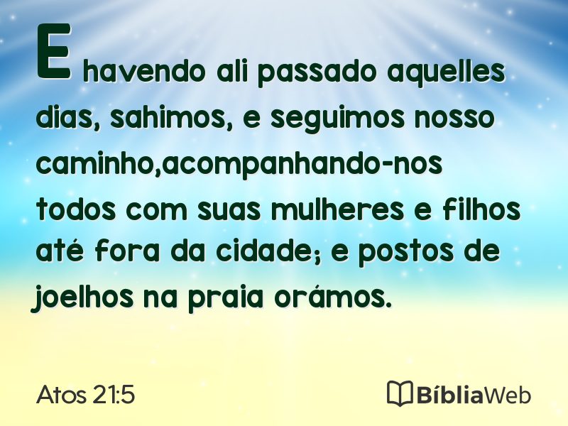 Atos 21:5 em imagem para compartilhar