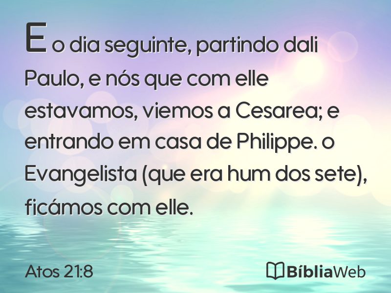 Atos 21:8 em imagem para compartilhar
