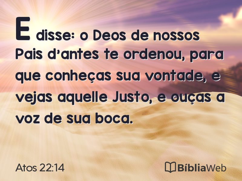 Atos 22:14 em imagem para compartilhar