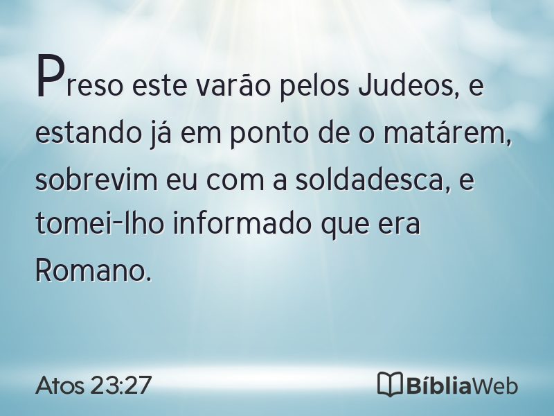 Atos 23:27 em imagem para compartilhar