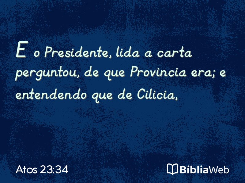 Atos 23:34 em imagem para compartilhar