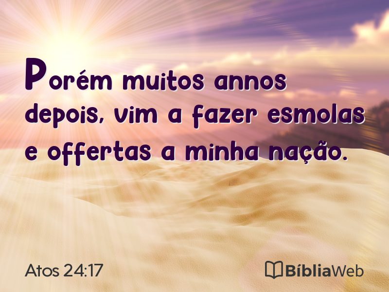 Atos 24:17 em imagem para compartilhar