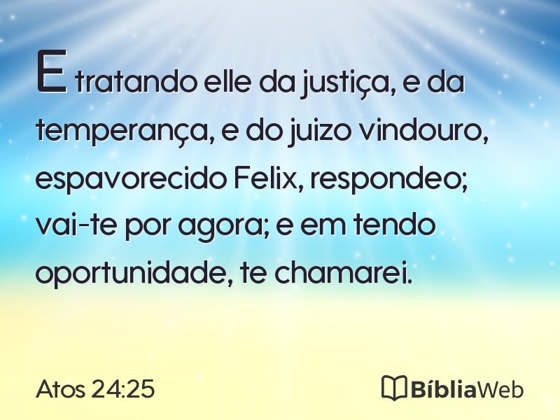 Atos 24:25 em imagem para compartilhar