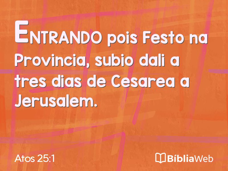 Atos 25:1 em imagem para compartilhar