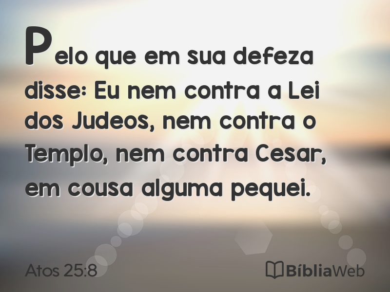 Atos 25:8 em imagem para compartilhar