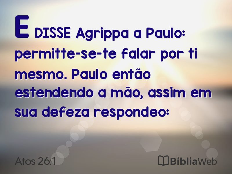 Atos 26:1 em imagem para compartilhar