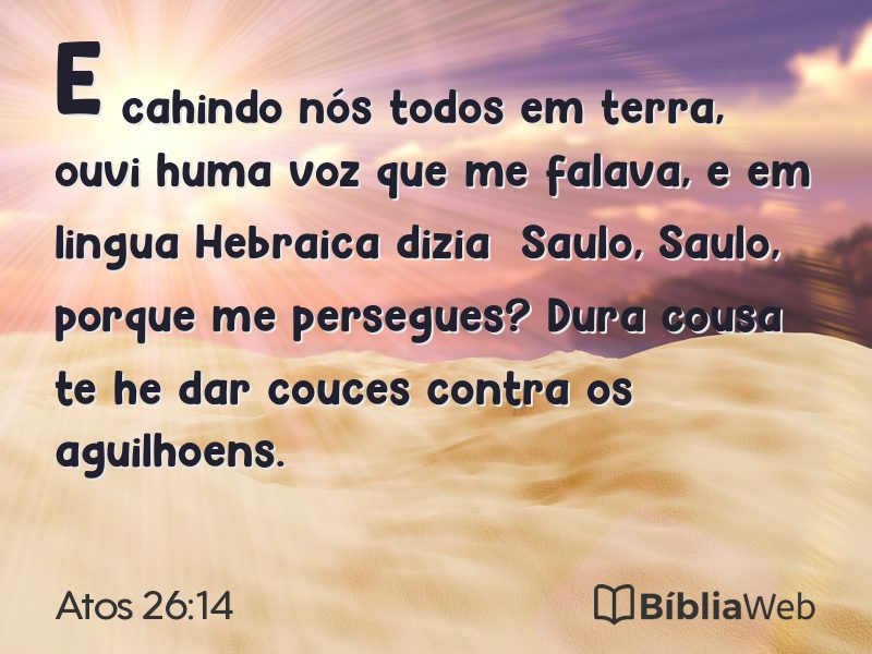 Atos 26:14 em imagem para compartilhar