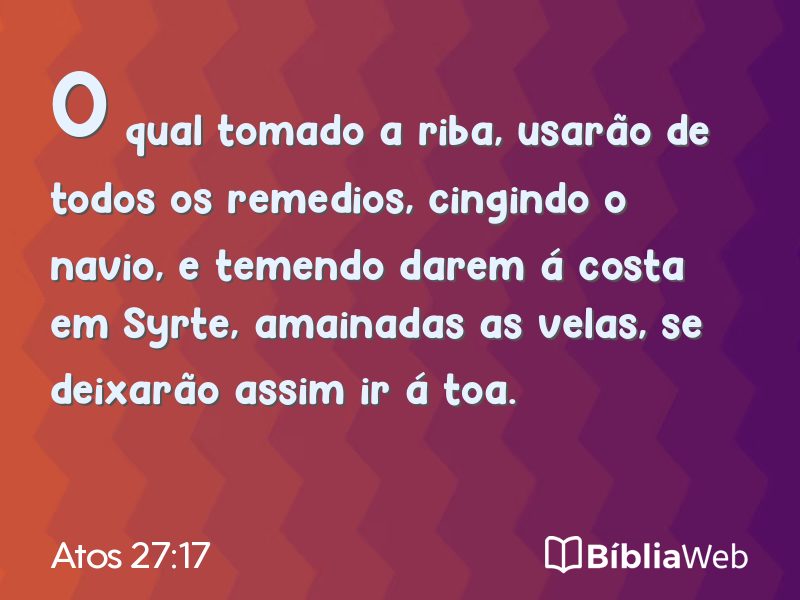 Atos 27:17 em imagem para compartilhar