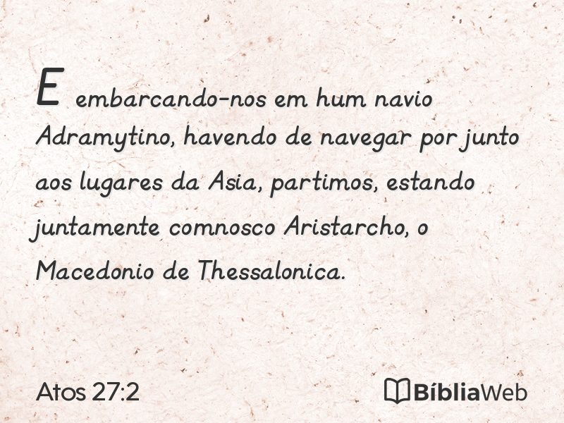 Atos 27:2 em imagem para compartilhar