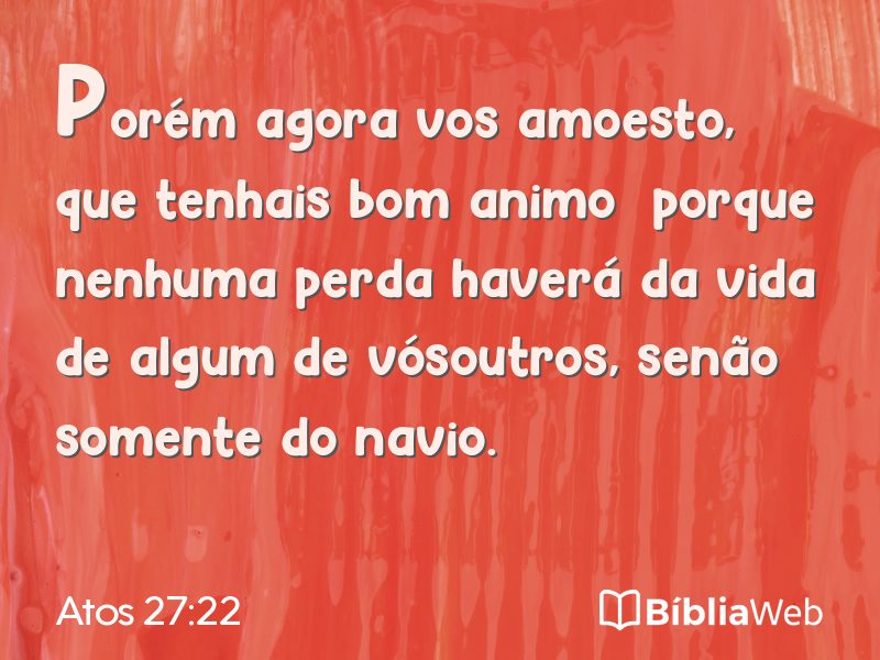 Atos 27:22 em imagem para compartilhar
