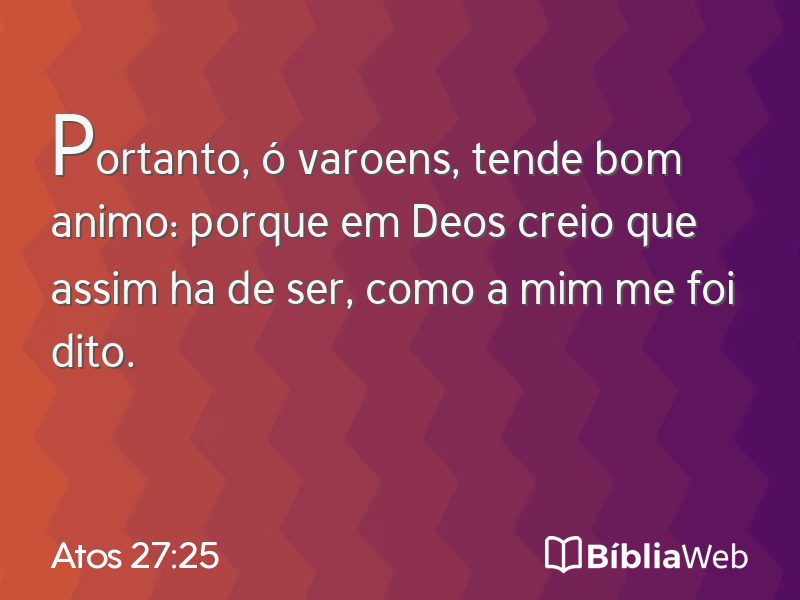 Atos 27:25 em imagem para compartilhar