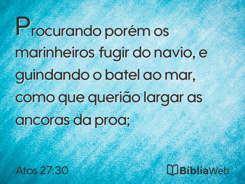 Atos 27:30 em imagem para compartilhar