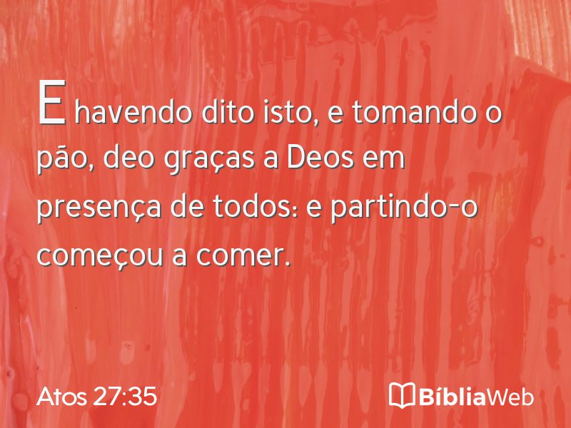 Atos 27:35 em imagem para compartilhar