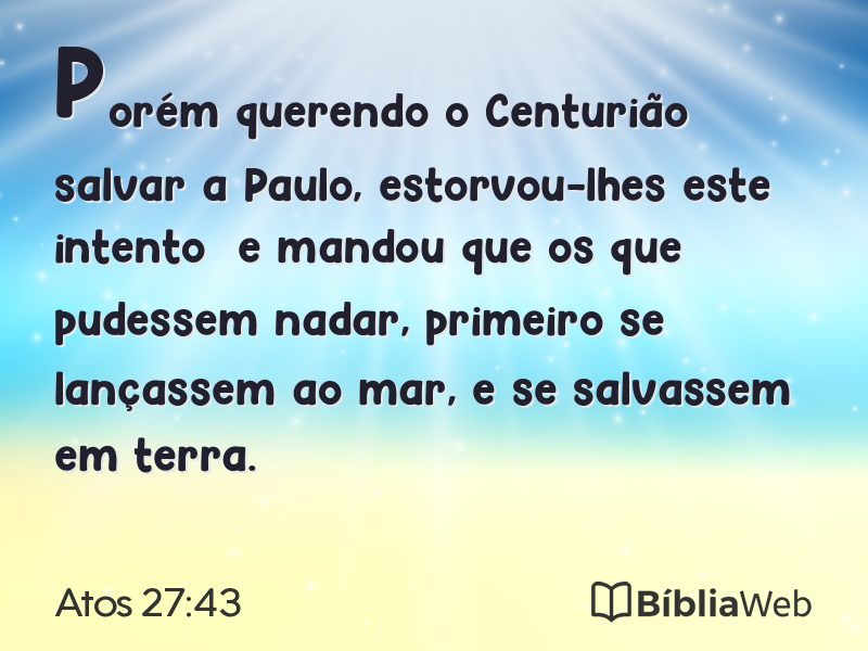 Atos 27:43 em imagem para compartilhar
