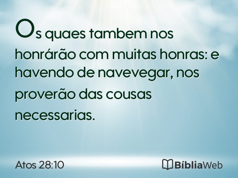 Atos 28:10 em imagem para compartilhar