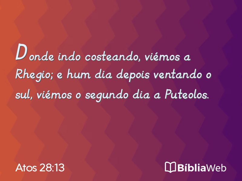 Atos 28:13 em imagem para compartilhar