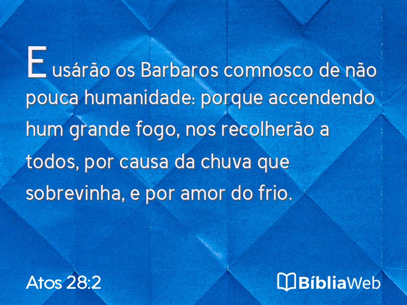 Atos 28:2 em imagem para compartilhar