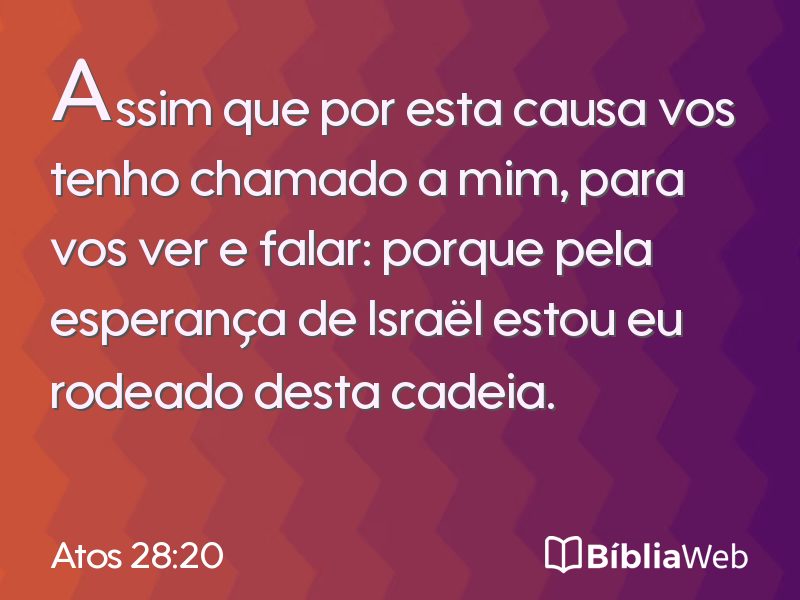Atos 28:20 em imagem para compartilhar