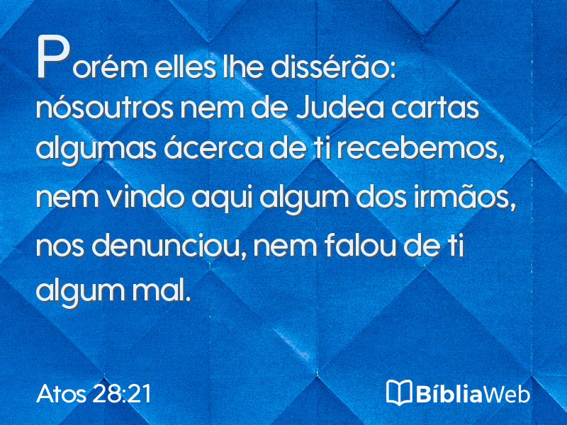 Atos 28:21 em imagem para compartilhar