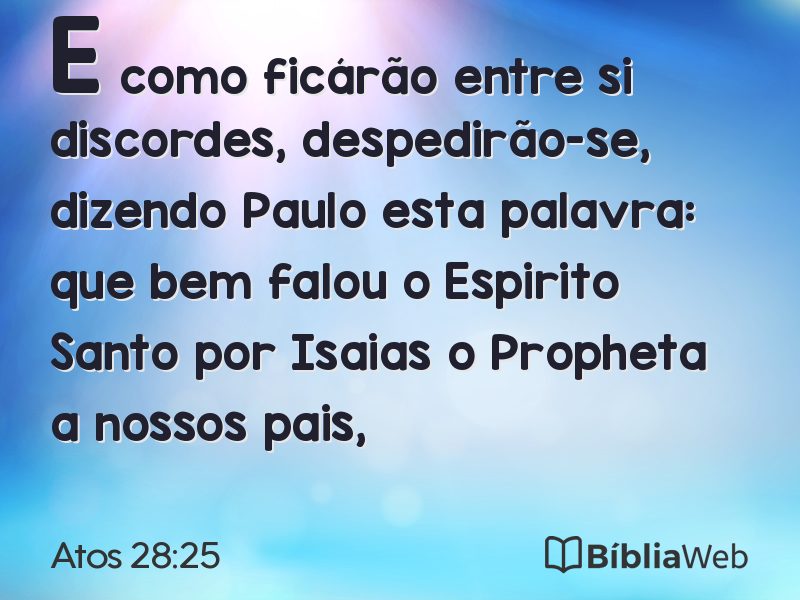 Atos 28:25 em imagem para compartilhar
