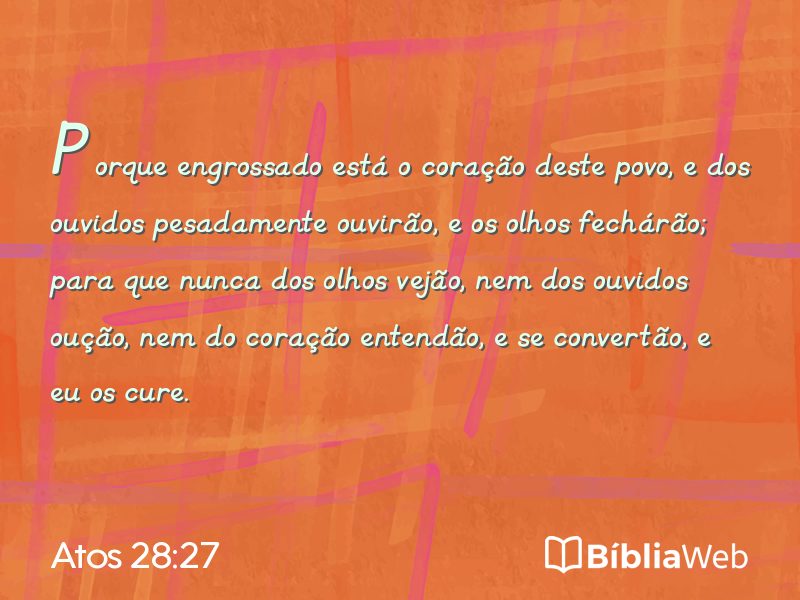 Atos 28:27 em imagem para compartilhar