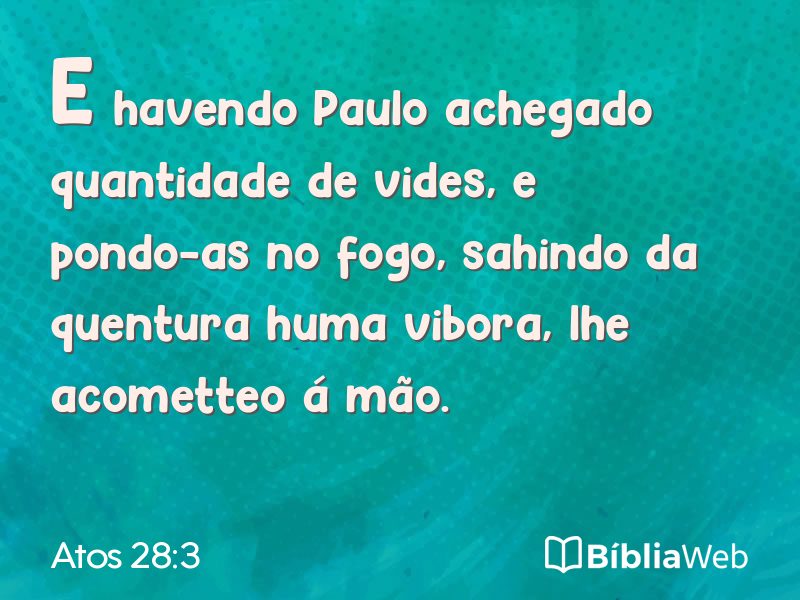 Atos 28:3 em imagem para compartilhar
