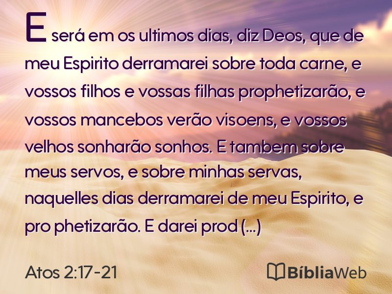 Atos 2:17-21 em imagem para compartilhar