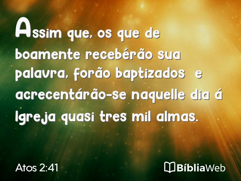 Atos 2:41 em imagem para compartilhar