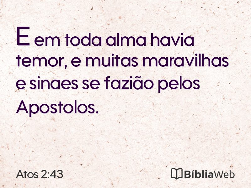Atos 2:43 em imagem para compartilhar