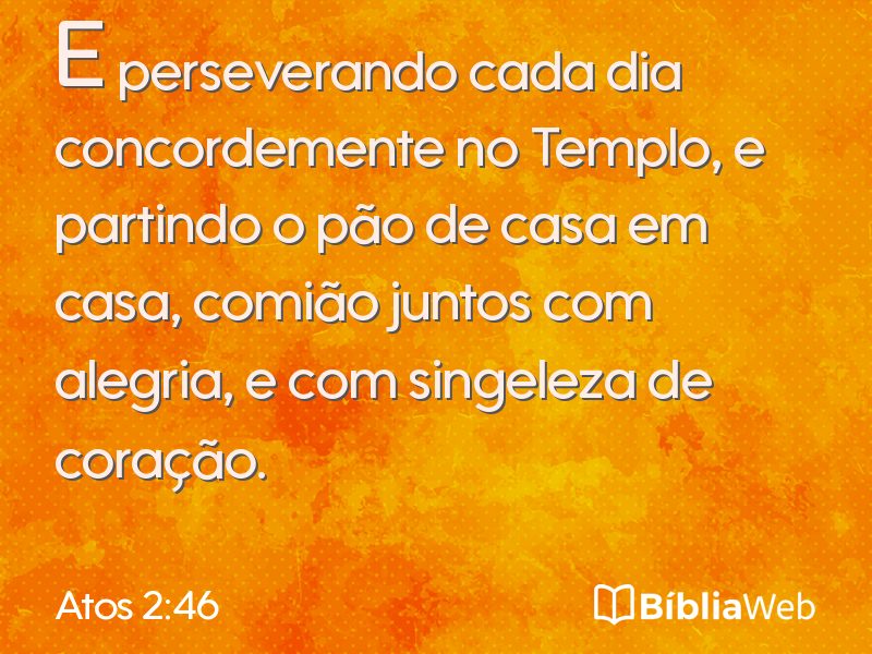 Atos 2:46 em imagem para compartilhar