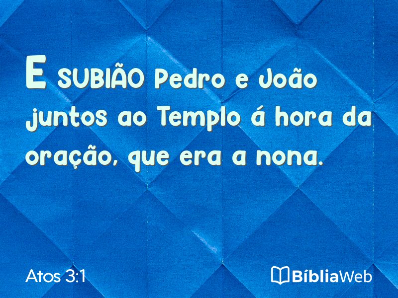 Atos 3:1 em imagem para compartilhar