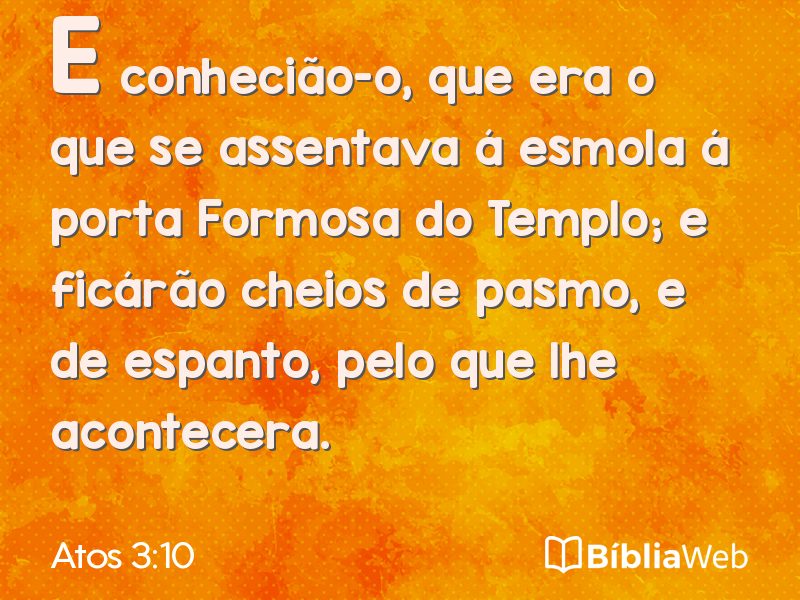 Atos 3:10 em imagem para compartilhar