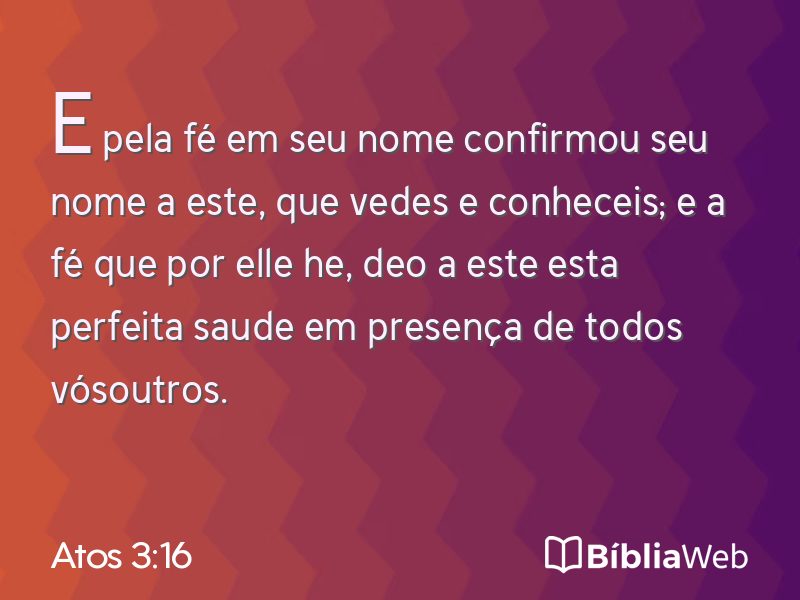 Atos 3:16 em imagem para compartilhar