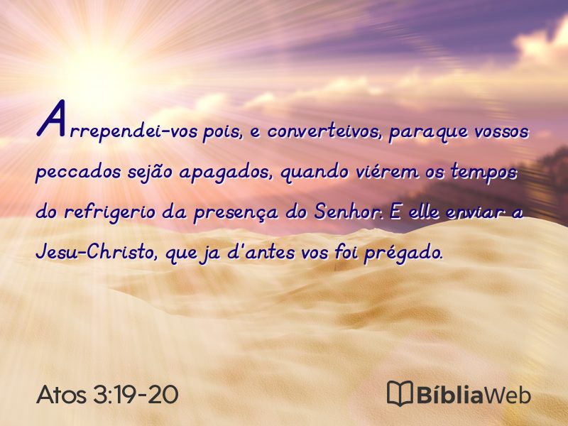 Atos 3:19-20 em imagem para compartilhar