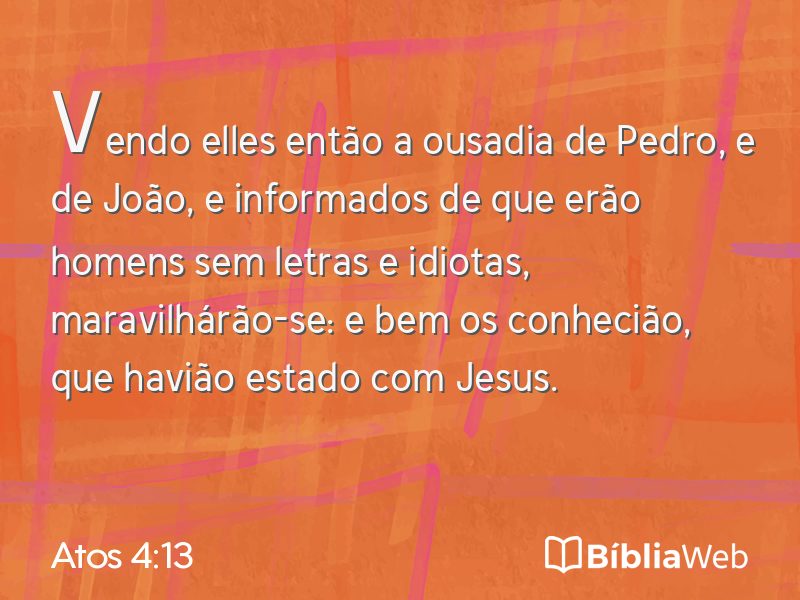 Atos 4:13 em imagem para compartilhar