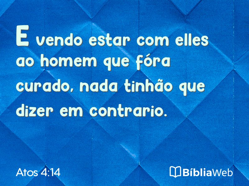 Atos 4:14 em imagem para compartilhar